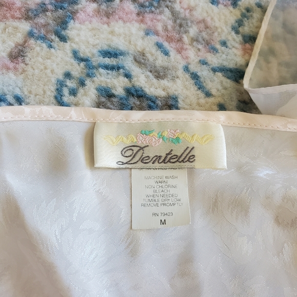 Vintage Y2K 90's Pale Pink 2 Piece Pajama Slip & Robe Set Size M Shabby Chic - Picture 5 of 13